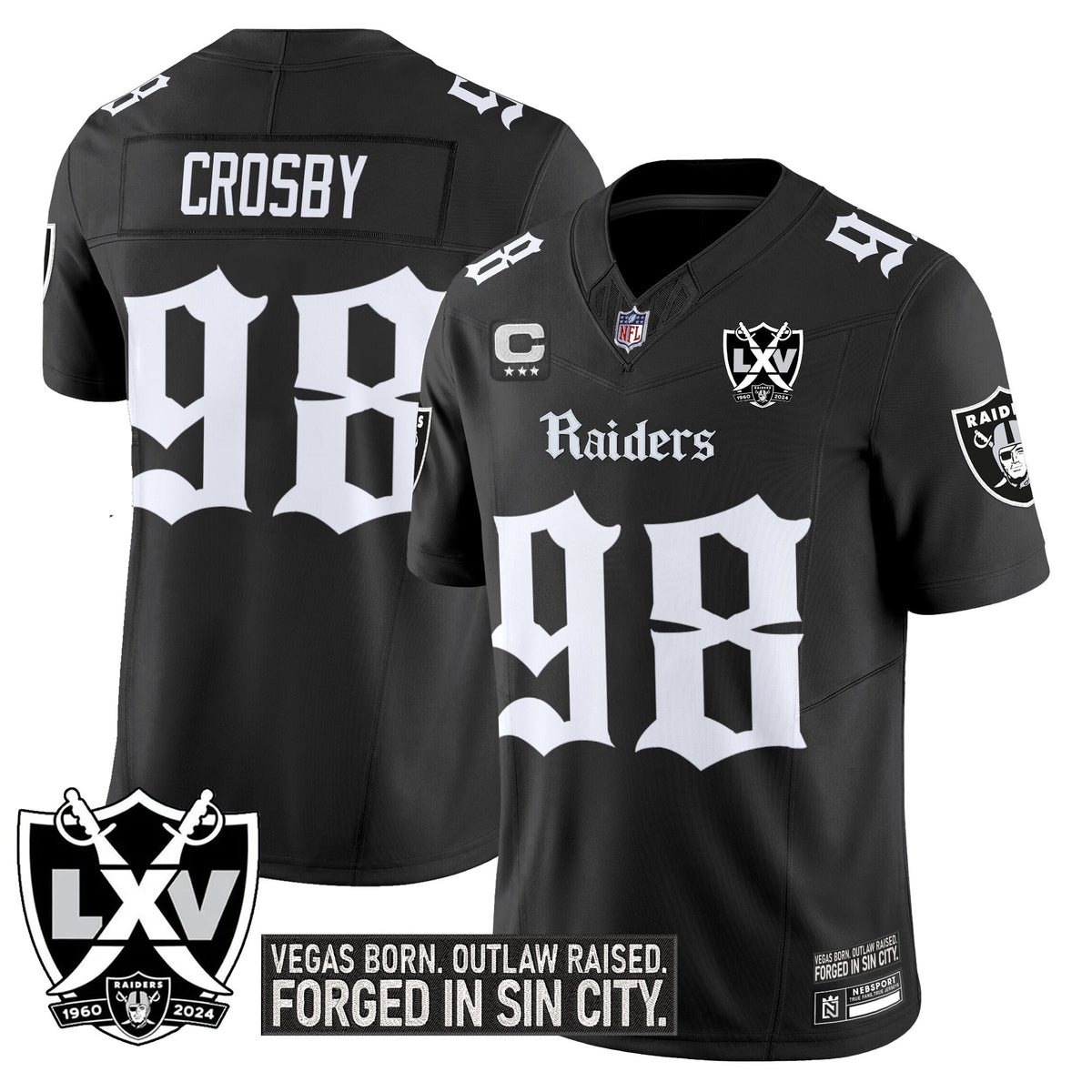 Men's Las Vegas Raiders 'Gothic Sin City Shadows Edition' Vapor Limited Jersey - All Stitched