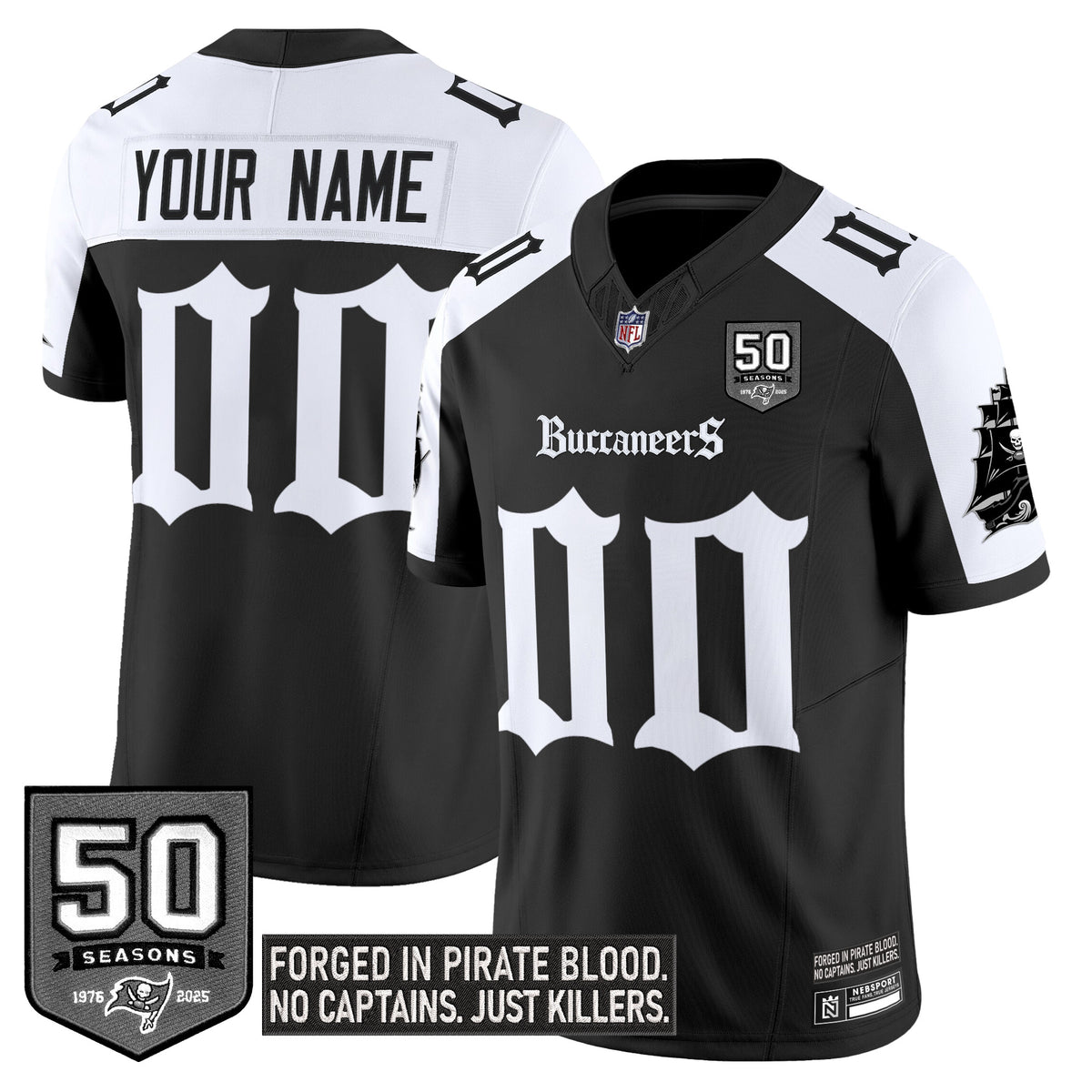 Tampa Bay Buccaneers 'Gothic Pirate Shadows Edition' Vapor Limited Custom Jersey - All Stitched