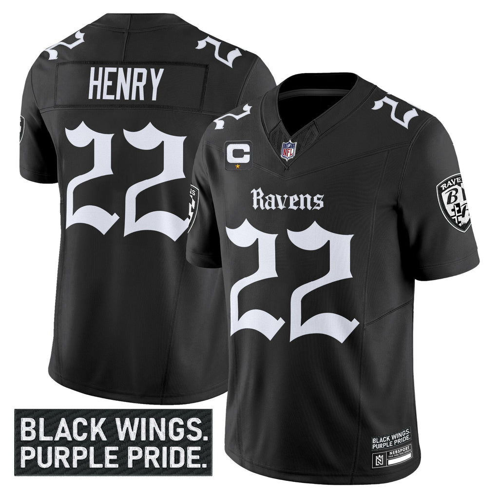 Men's Baltimore Ravens 'Gothic Nevermore Edition' Vapor Limited Jersey - All Stitched