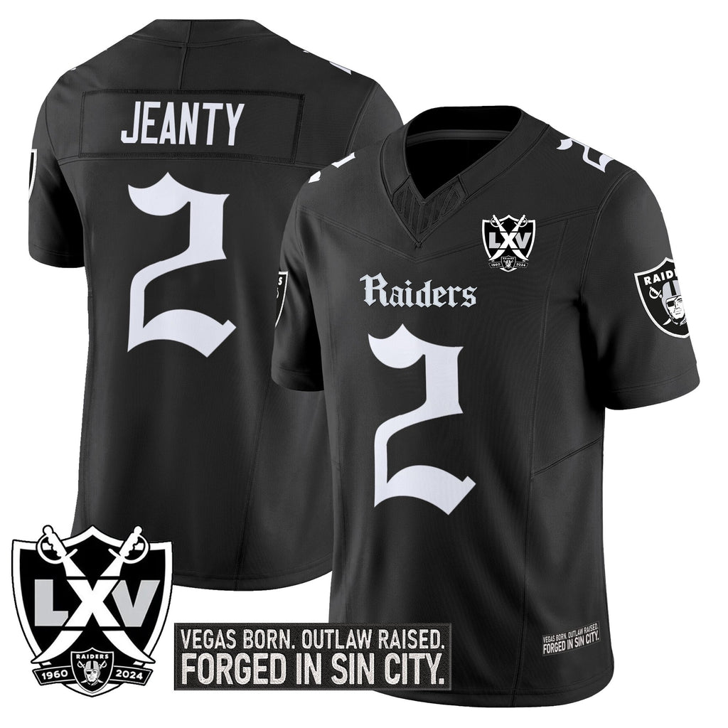 Men's Las Vegas Raiders 'Gothic Sin City Shadows Edition' Vapor Limited Jersey V2 - All Stitched