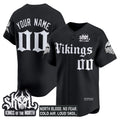 Minnesota Vikings 'Gothic Norseblood Edition' Vapor Baseball Custom Jersey - All Stitched