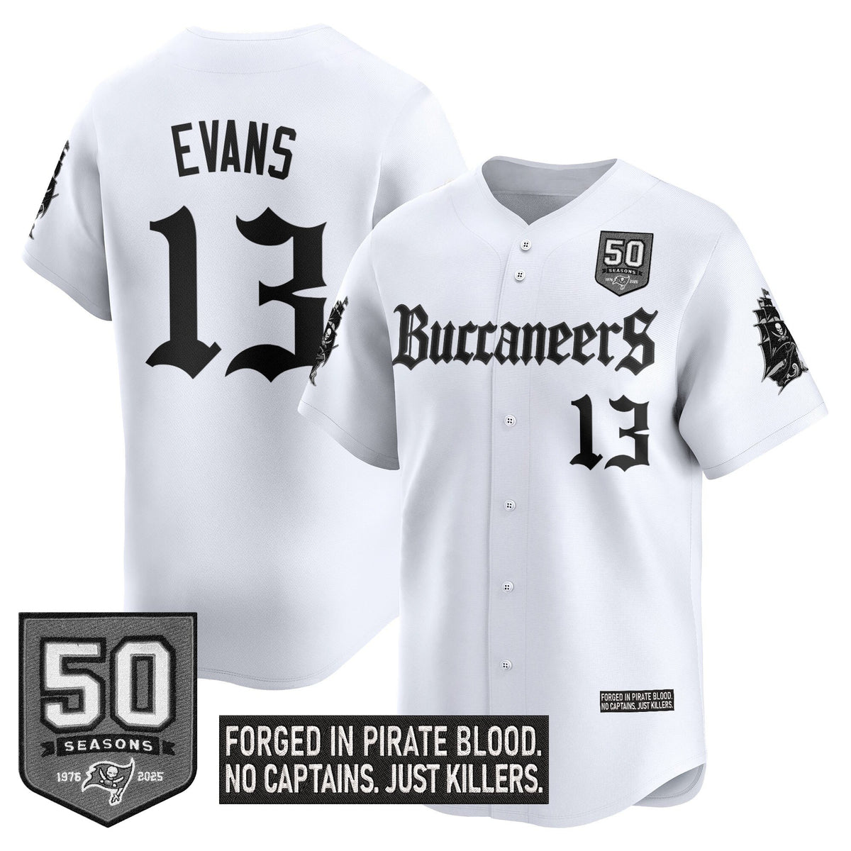 Men's Tampa Bay Buccaneers 'Gothic Pirate Shadows Edition' Vapor Baseball Jersey - All Stitched