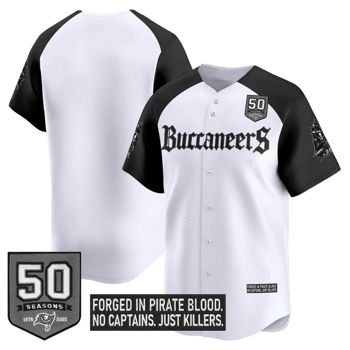 Men's Tampa Bay Buccaneers 'Gothic Pirate Shadows Edition' Vapor Baseball Jersey - All Stitched