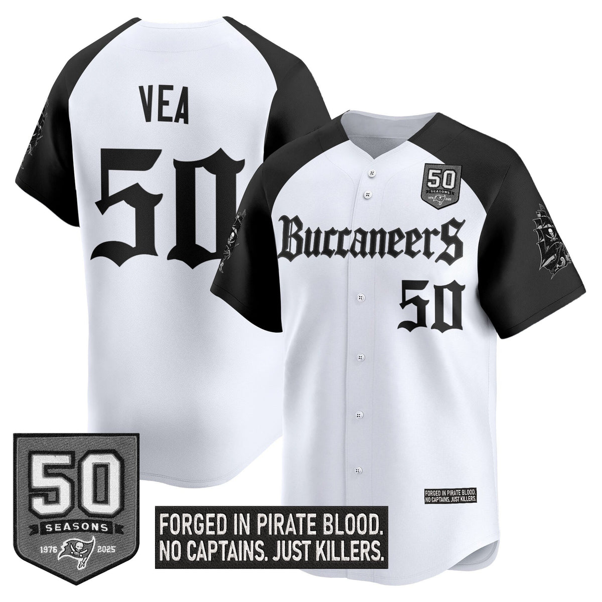 Men's Tampa Bay Buccaneers 'Gothic Pirate Shadows Edition' Vapor Baseball Jersey - All Stitched