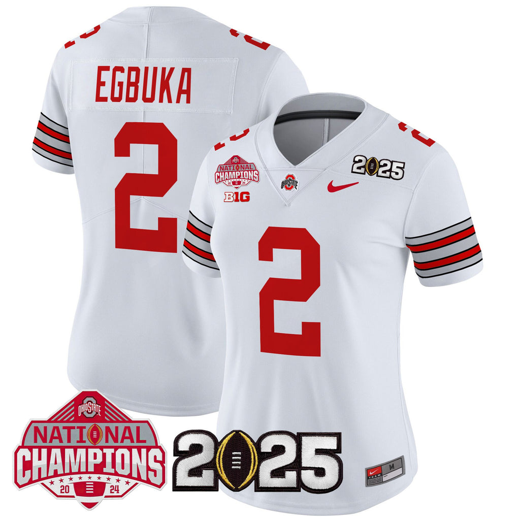 Women's Ohio State Buckeyes 'Heritage Stripe' 2025 National Champions Patch Vapor Limited Jersey - All Stitched
