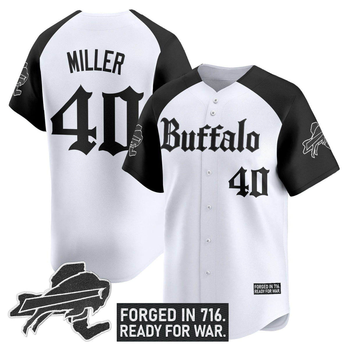 Men's Buffalo Bills 'Gothic Cold Front Edition' Vapor Baseball Jersey - All Stitched