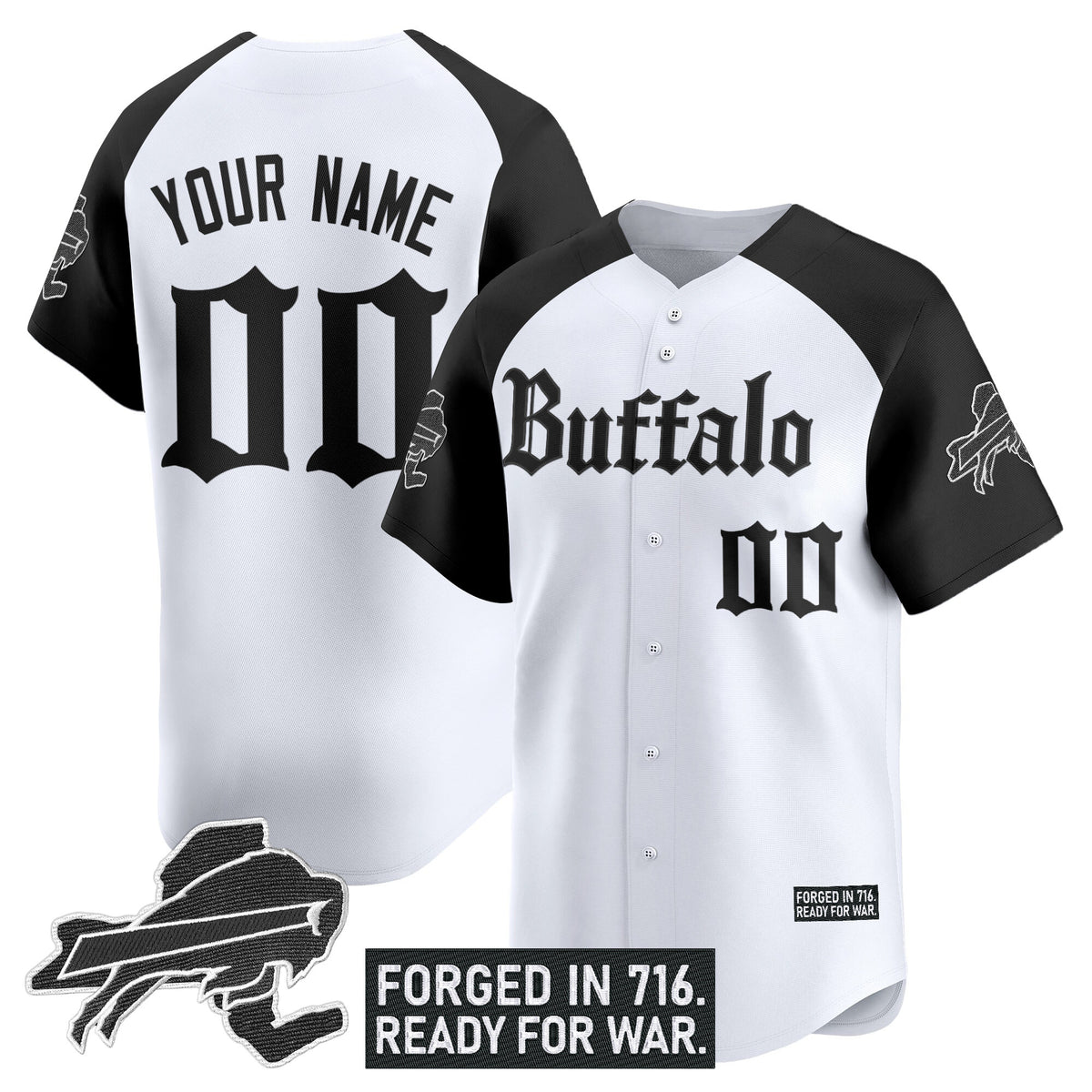 Buffalo Bills 'Gothic Cold Front Edition' Vapor Baseball Custom Jersey - All Stitched