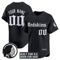 Washington Redskins 'Gothic Capital Edition' Vapor Baseball Custom Jersey - All Stitched