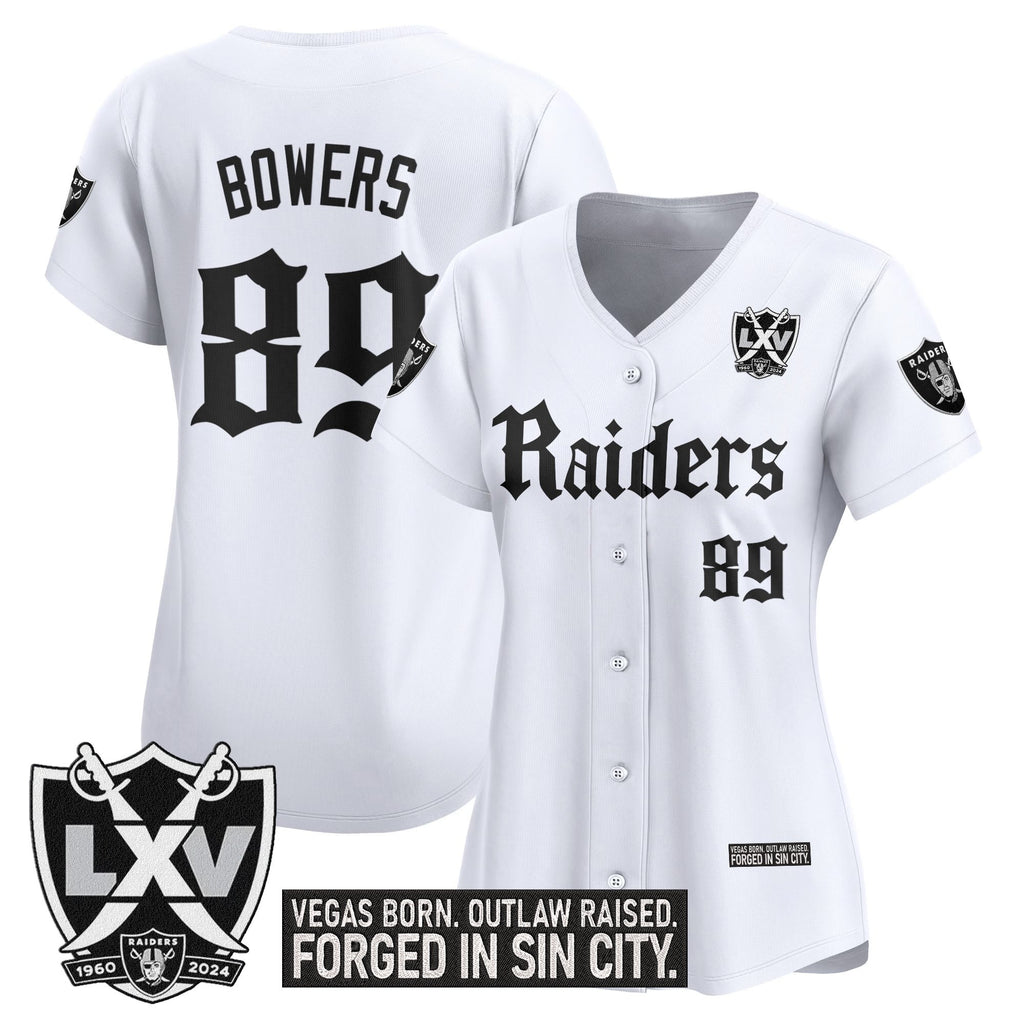 Women's Las Vegas Raiders 'Gothic Sin City Shadows Edition' Vapor Baseball Jersey - All Stitched