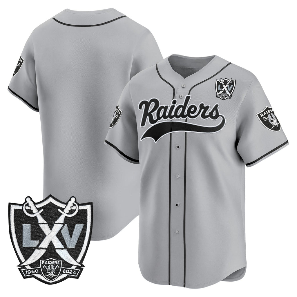 Men's Las Vegas Raiders 65th Anniversary Patch Vapor Baseball Jersey - All Stitched