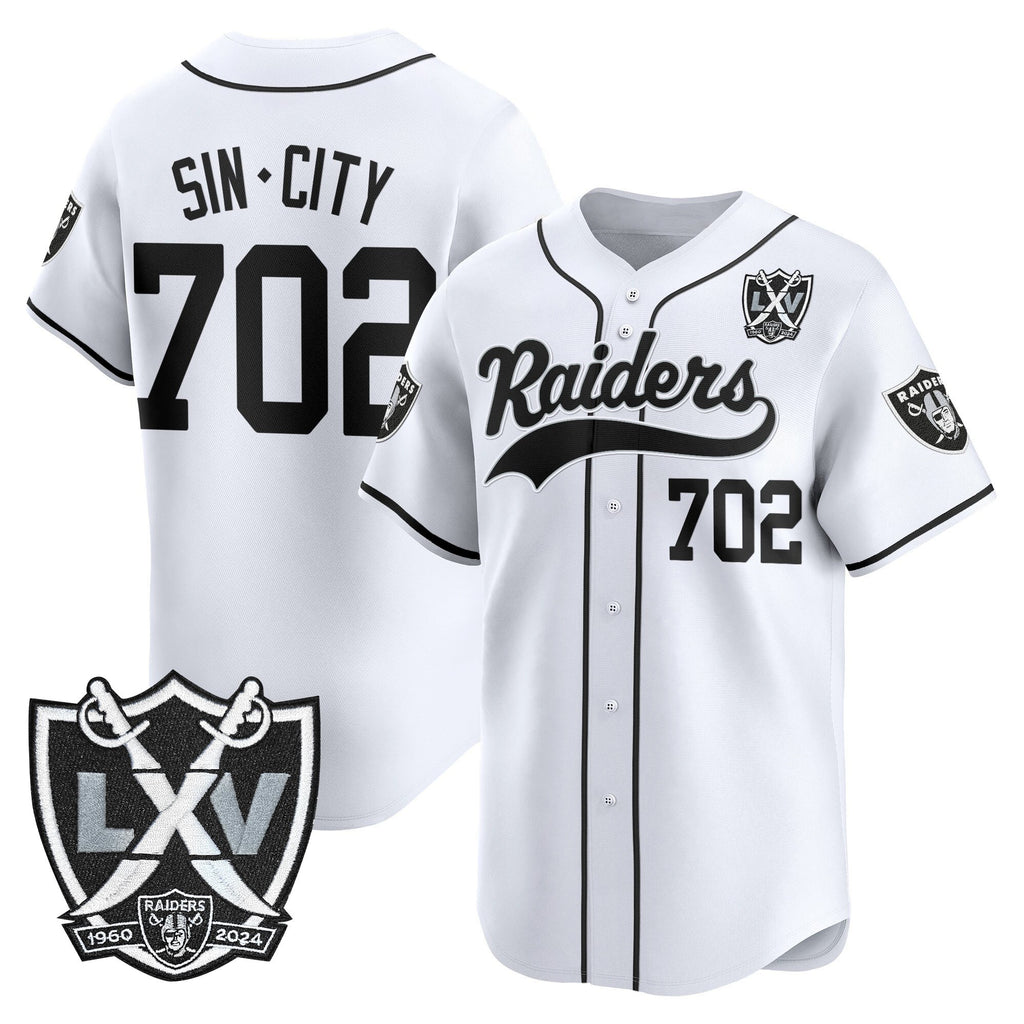 Men's Las Vegas Raiders 65th Anniversary Patch Vapor Baseball Jersey - All Stitched