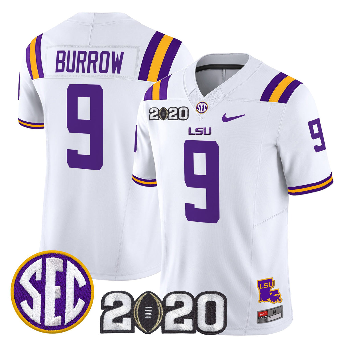 Men's LSU Tigers 2020 National Champions Vapor Limited Jersey - All Stitched