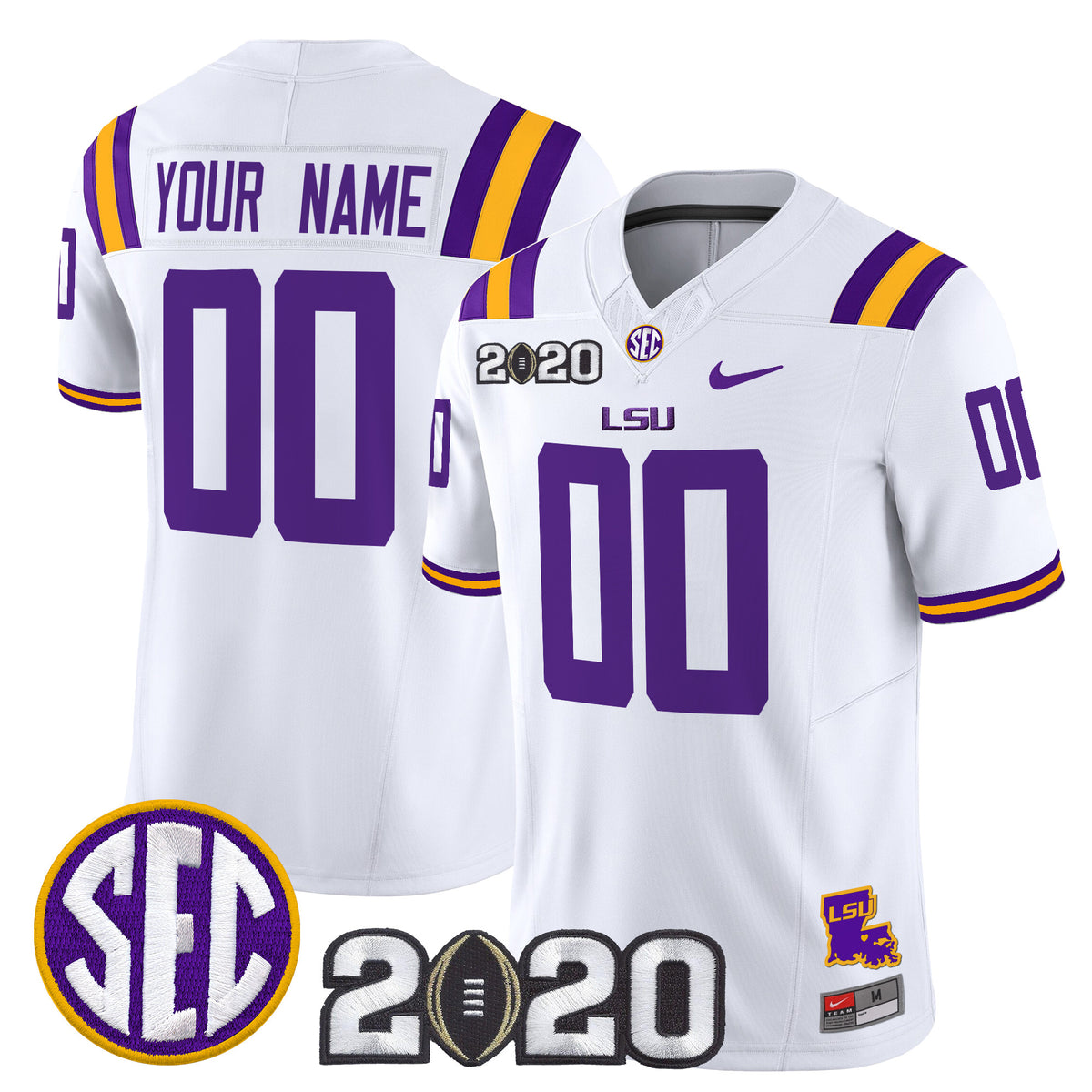 LSU Tigers 2020 National Champions Vapor Limited Custom Jersey - All Stitched