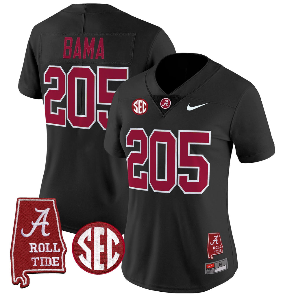 Women's Alabama Crimson Tide 2025 Vapor Limited Jersey - Alabama Map - All Stitched