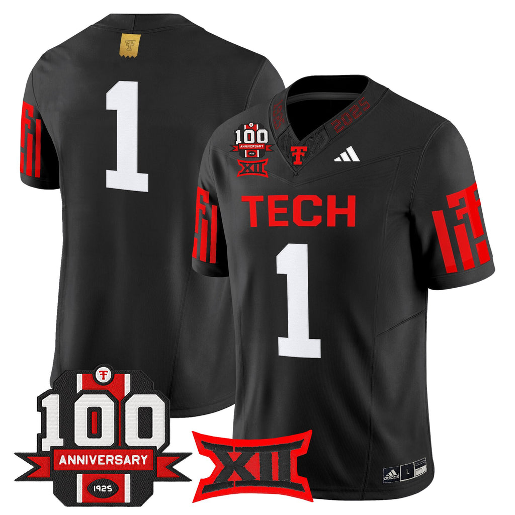 Men's Texas Tech Red Raiders 2025 Vapor Limited Jersey - 100th Anniversary Patch - All Stitched