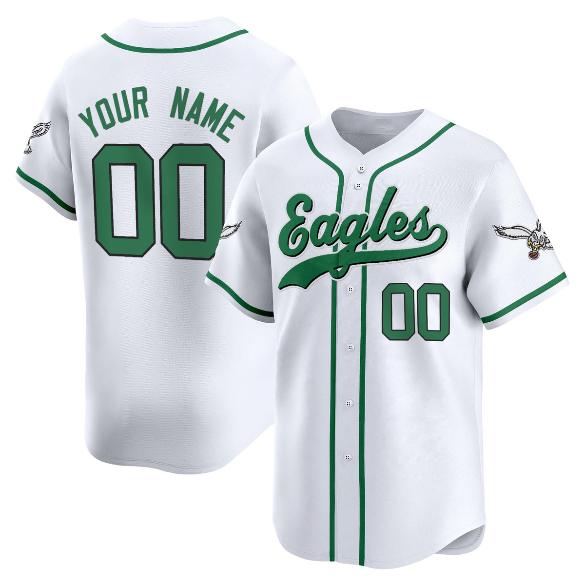 Philadelphia Eagles 2025 Vapor Baseball Custom Jersey - All Stitched