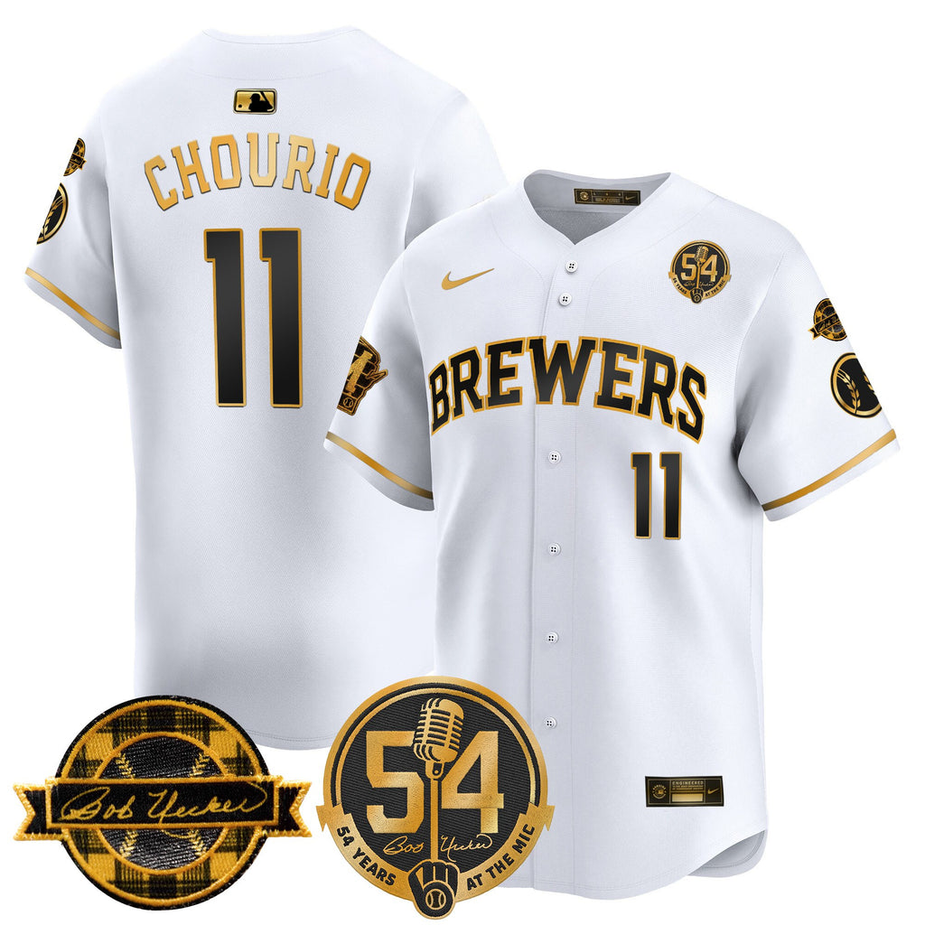 Men's Milwaukee Brewers 'Bob Uecker - 54 Seasons for Brewers' Vapor Premier Limited Jersey - All Stitched