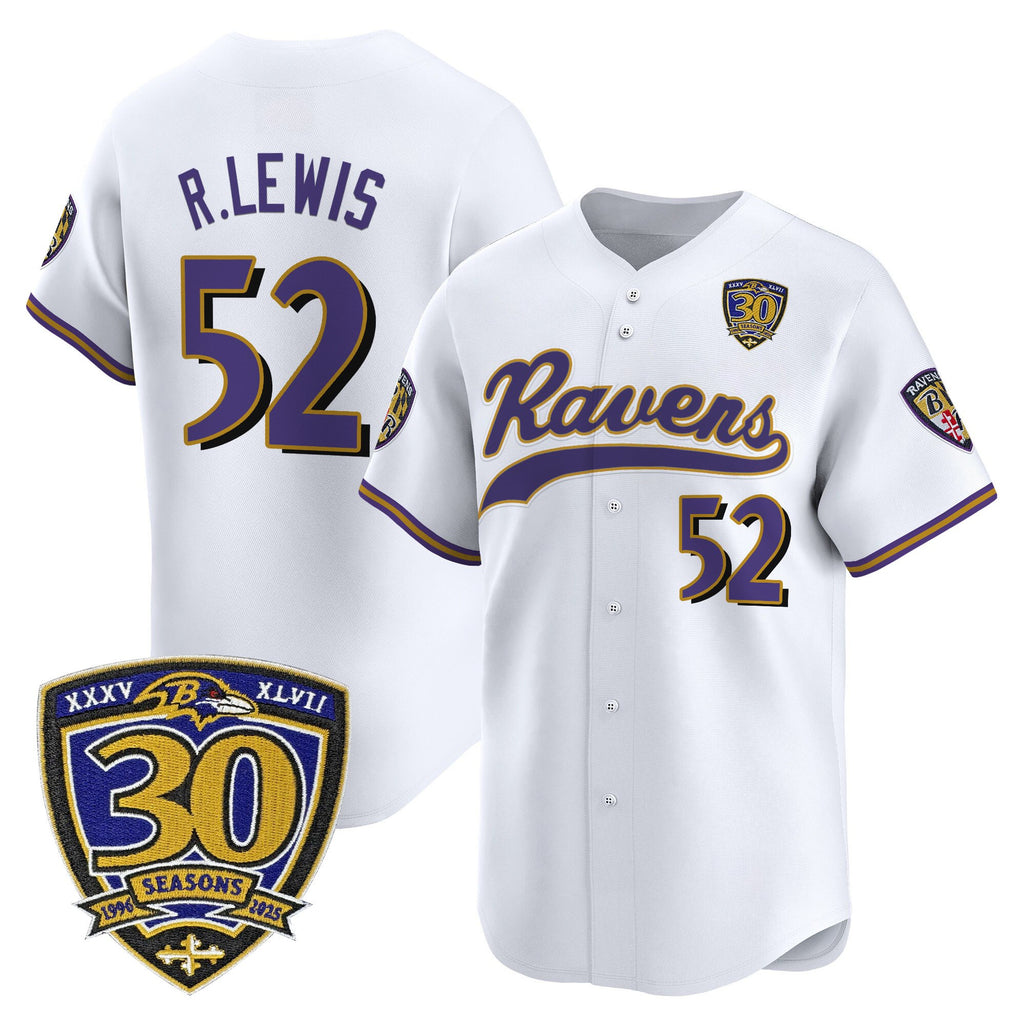 Men's Baltimore Ravens 2025 Vapor Baseball Jersey - 30th Anniversary Patch - All Stitched