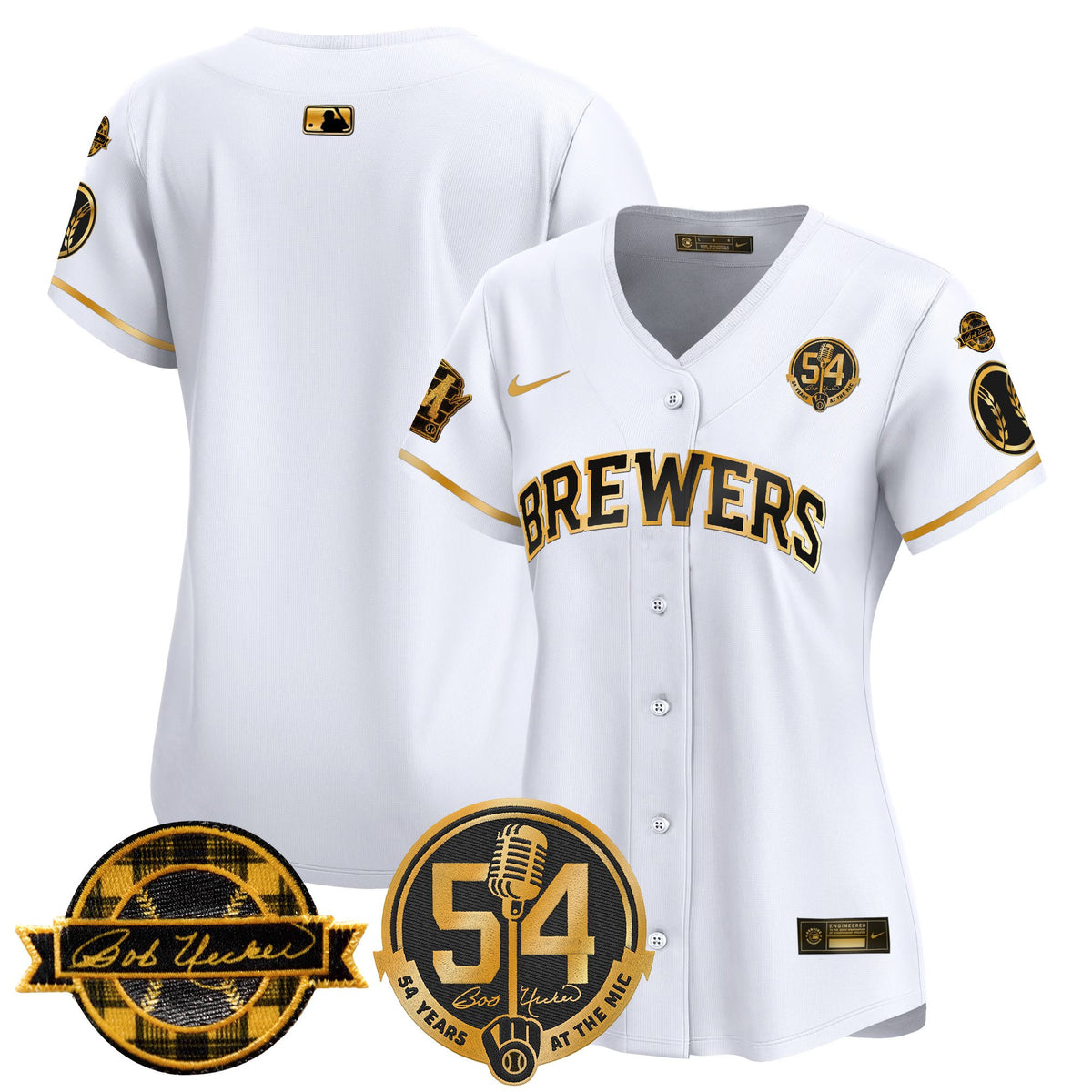 Women's Milwaukee Brewers 'Bob Uecker - 54 Seasons for Brewers' Vapor Premier Limited Jersey - All Stitched
