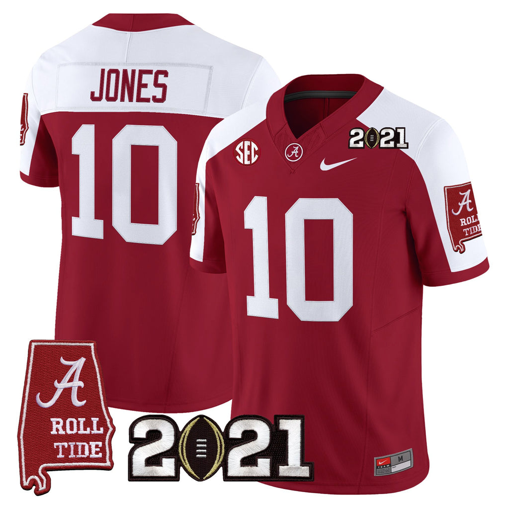 Men's Alabama Crimson Tide '2021 CFP National Championship' Vapor Limited Jersey - Alabama Map - All Stitched