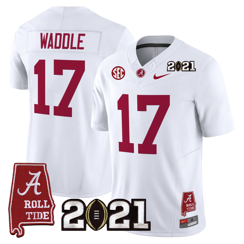 Men's Alabama Crimson Tide '2021 CFP National Championship' Vapor Limited Jersey - Alabama Map - All Stitched
