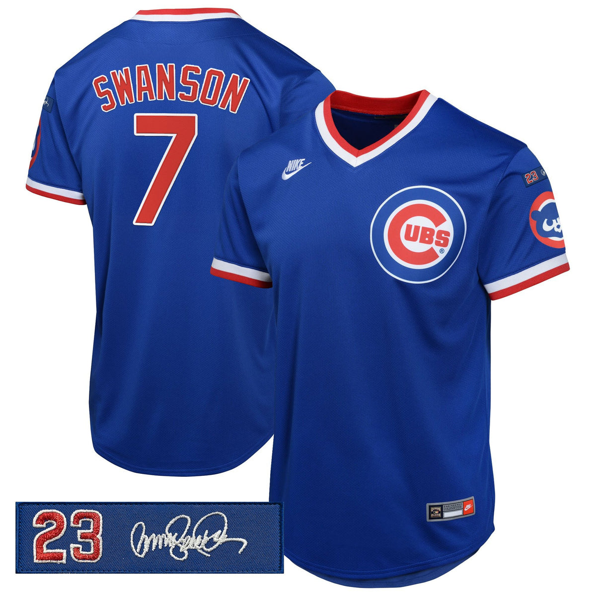Men's Chicago Cubs 'Ryne Sandberg Tribute Patch' Cooperstown Jersey - All Stitched