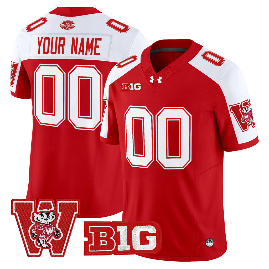 Wisconsin Badgers Throwback Vapor Limited Custom Jersey - All Stitched