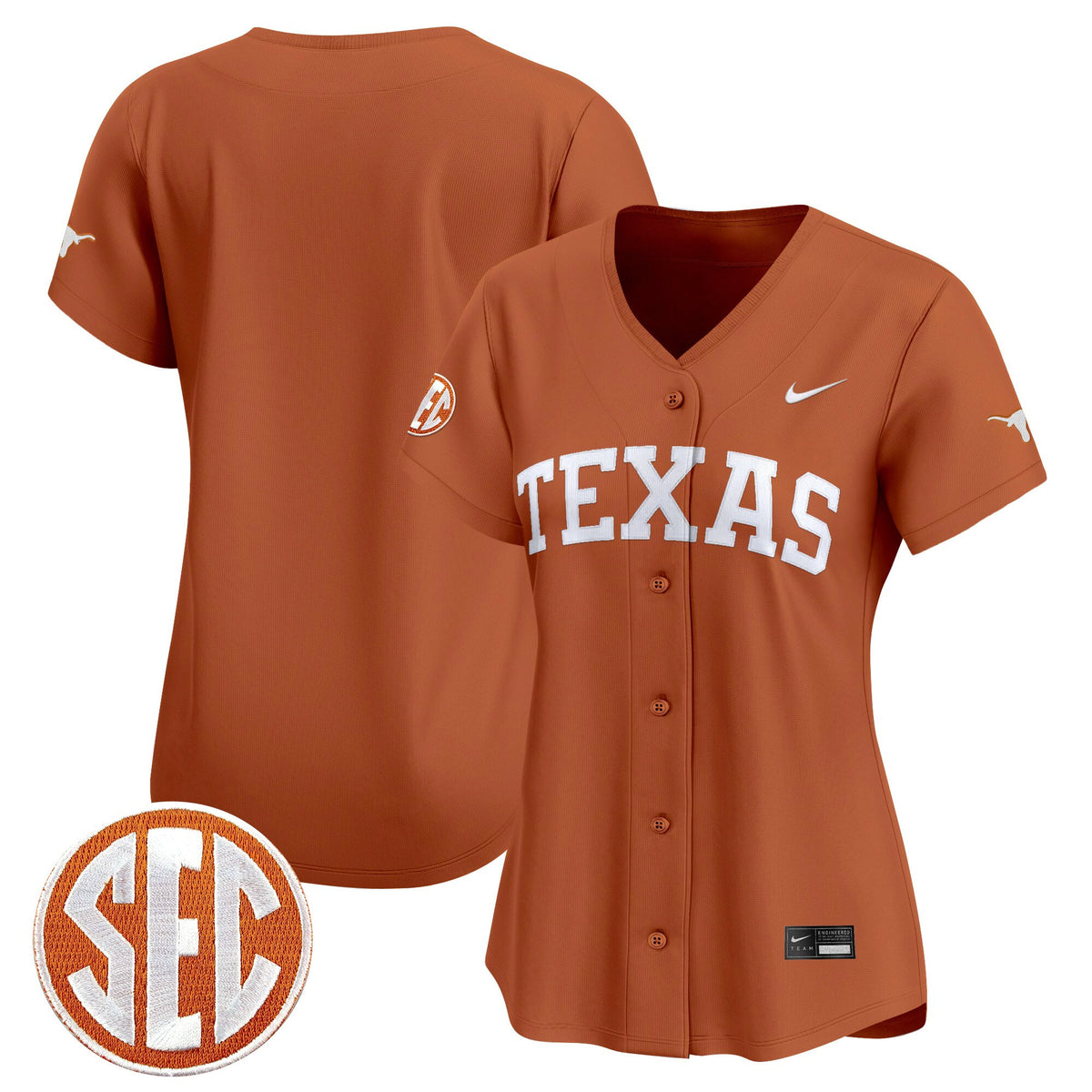 Women's Texas Longhorns 2025 Vapor Baseball Jersey - All Stitched