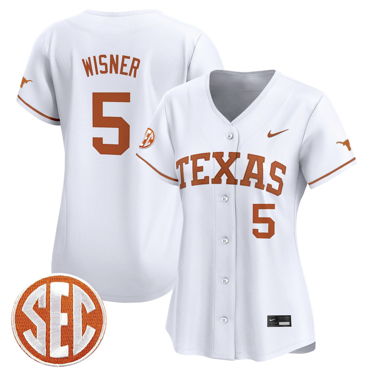 Women's Texas Longhorns 2025 Vapor Baseball Jersey - All Stitched