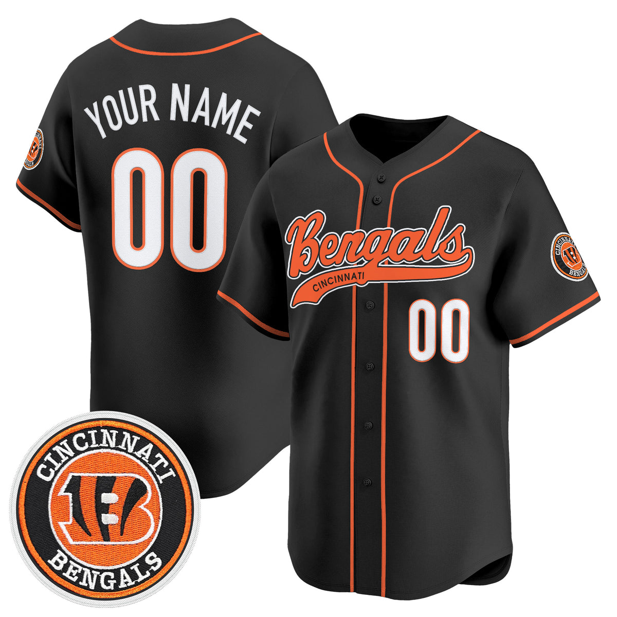 Cincinnati Bengals 2025 Vapor Limited Baseball Custom Jersey - All Stitched