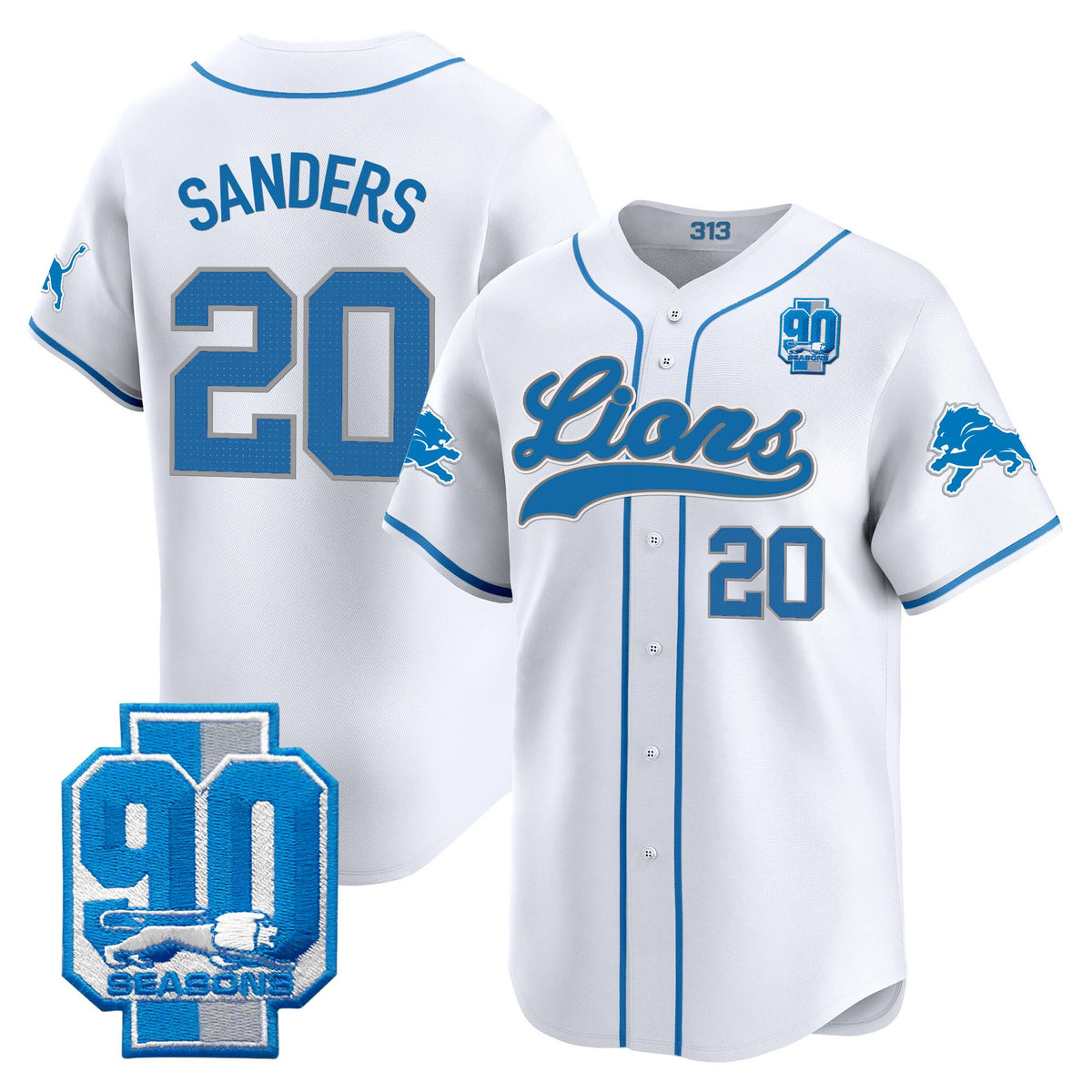 Men's Detroit Lions 2025 Vapor Baseball Jersey - All Stitched