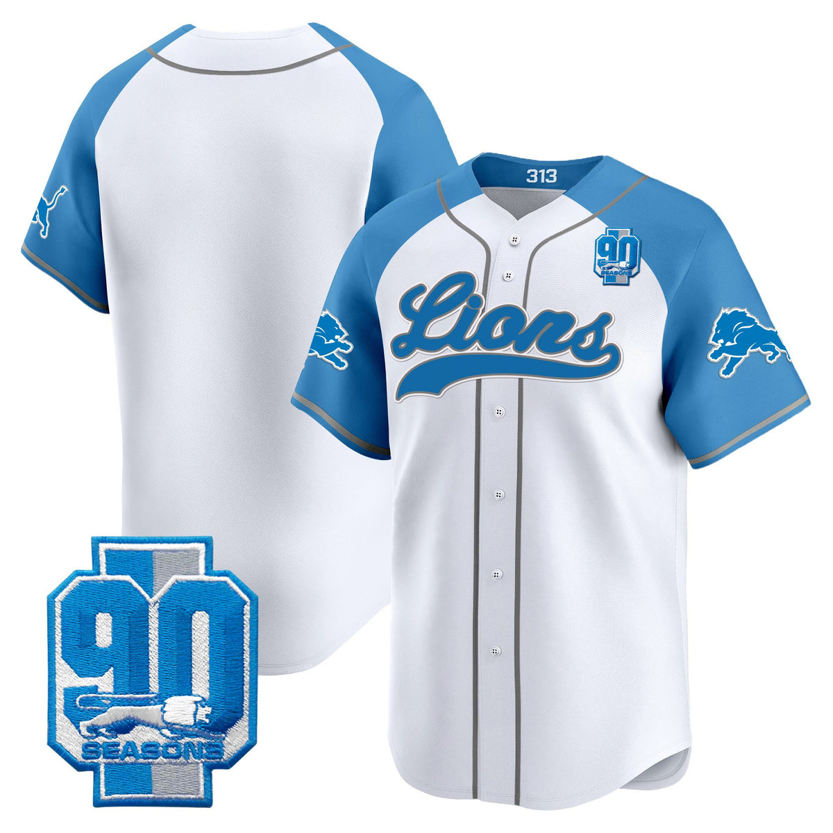 Men's Detroit Lions 2025 Vapor Baseball Jersey - All Stitched