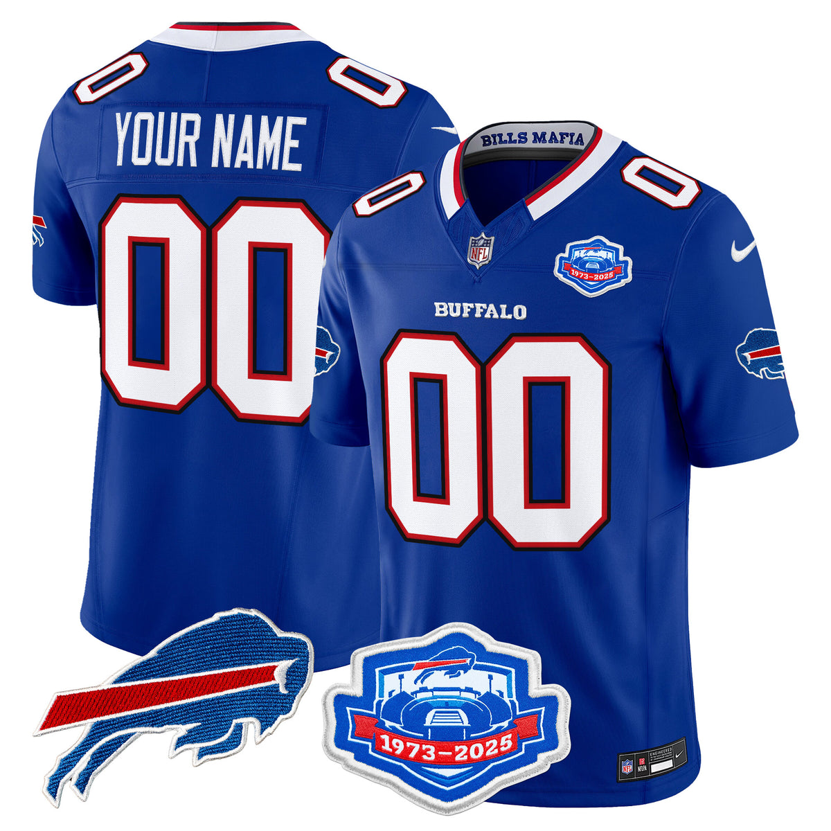 Buffalo Bills 2025 "Rivalries" Vapor Limited Custom Jersey - Farewell Season Patch - All Stitched