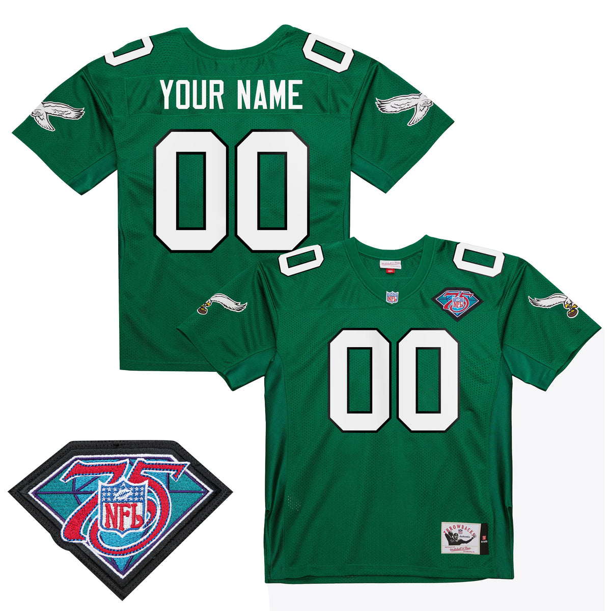 Philadelphia Eagles Throwback Custom Jersey - All Stitched