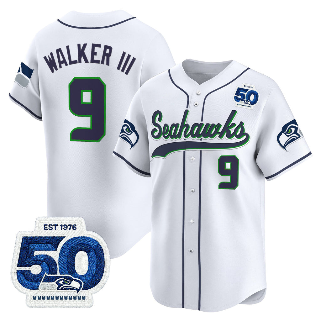 Men's Seattle Seahawks 50th Anniversary Vapor Baseball Jersey - All Stitched