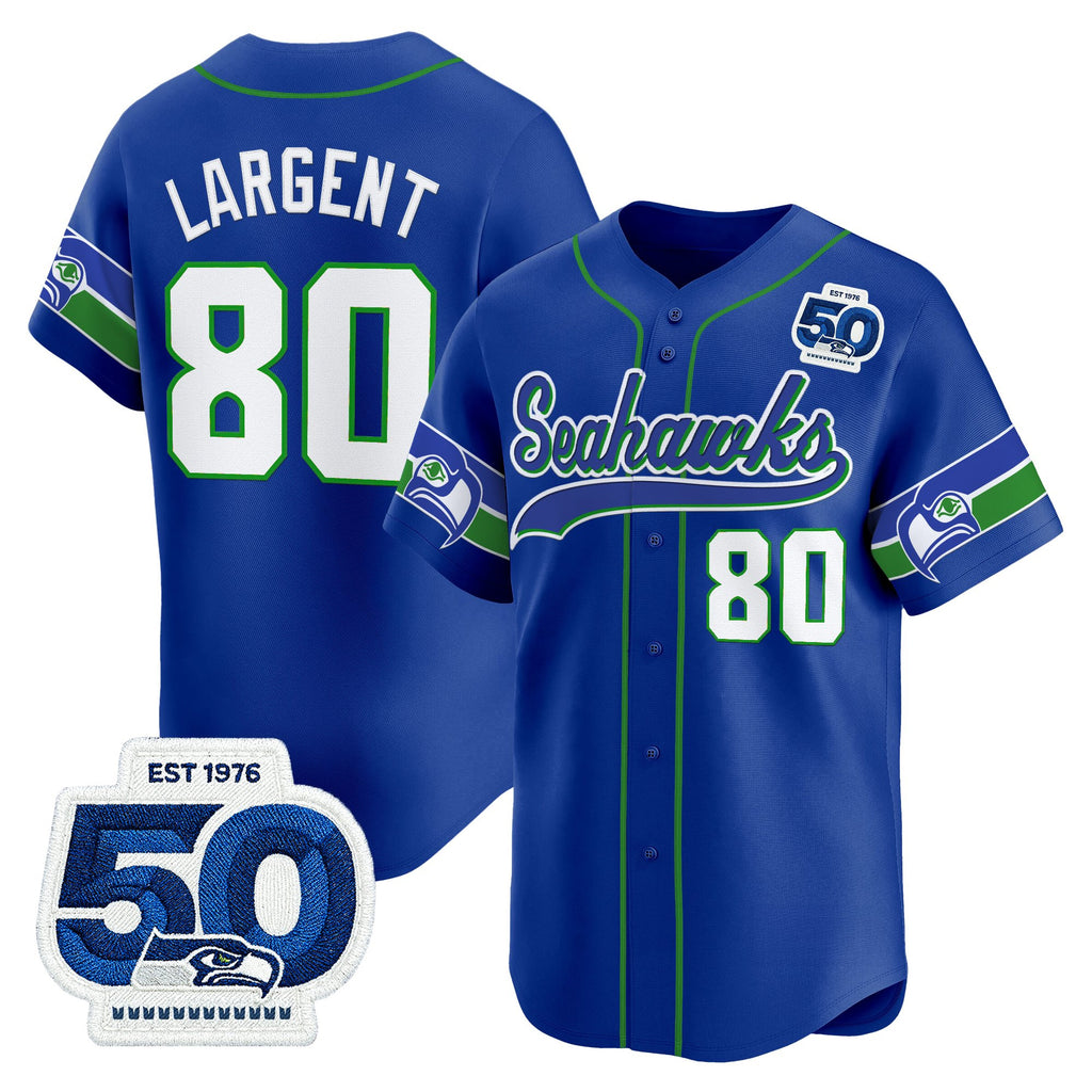 Men's Seattle Seahawks 50th Anniversary Vapor Baseball Jersey - All Stitched
