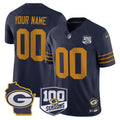 Green Bay Packers 100th Season & Home Patch Vapor Limited Custom Jersey - All Stitched