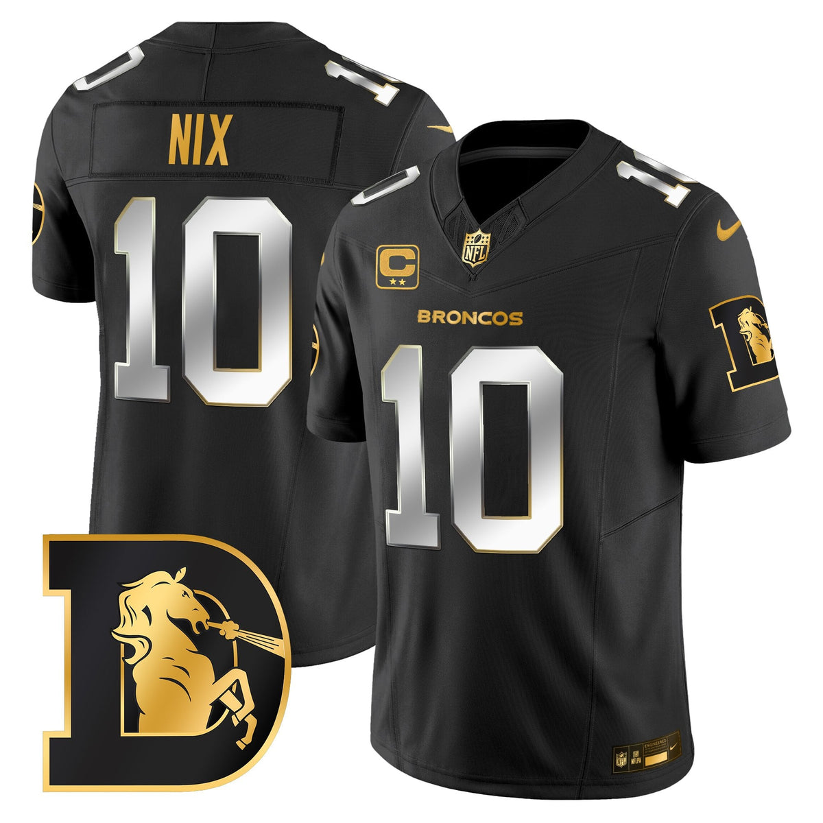 Men's Denver Broncos Throwback Gold Vapor Limited Jersey - All Stitched