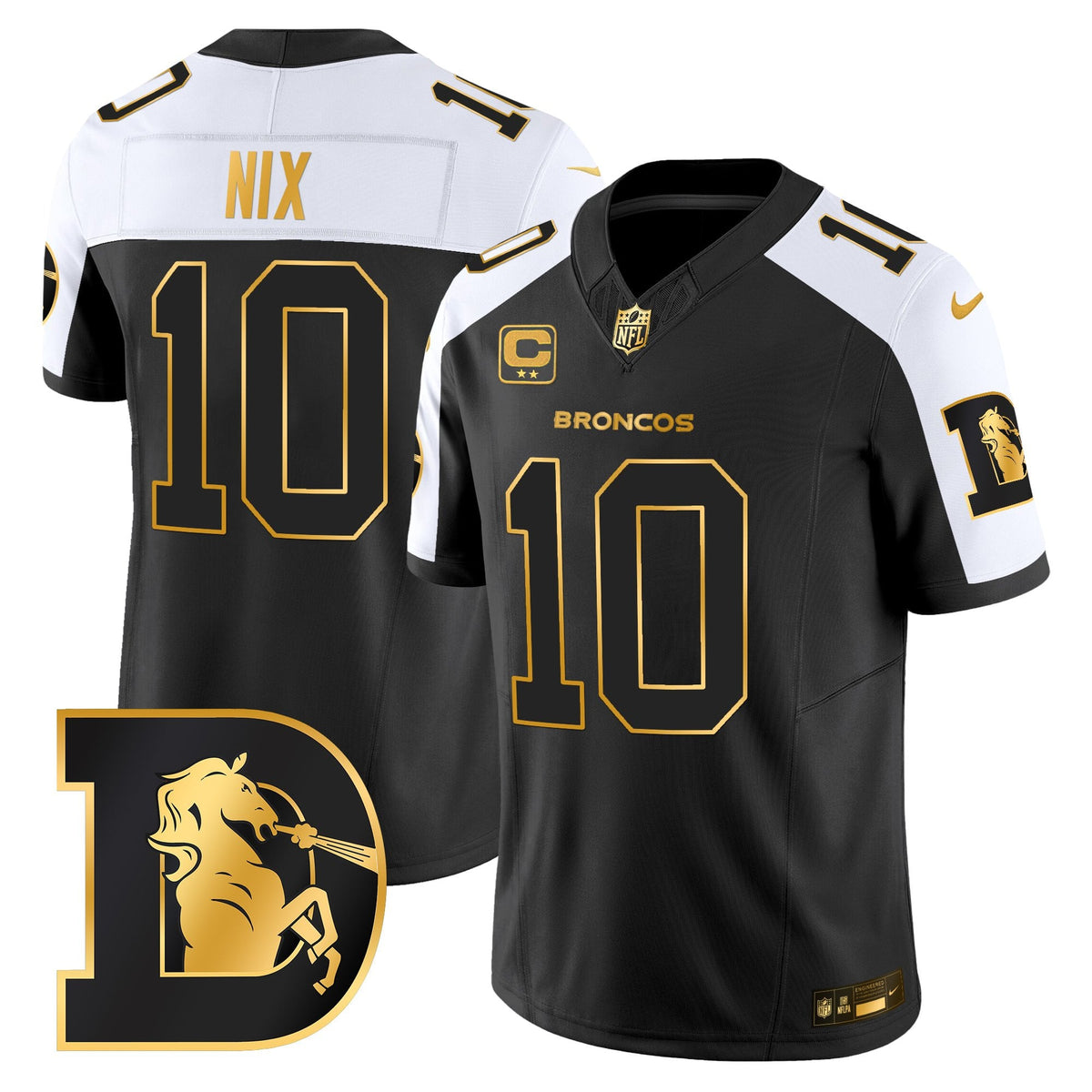 Men's Denver Broncos Throwback Gold Vapor Limited Jersey - All Stitched