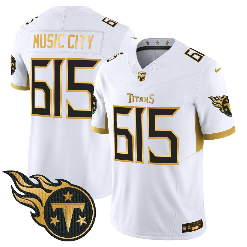 Men's Tennessee Titans 2025 Gold Vapor Limited Jersey - All Stitched