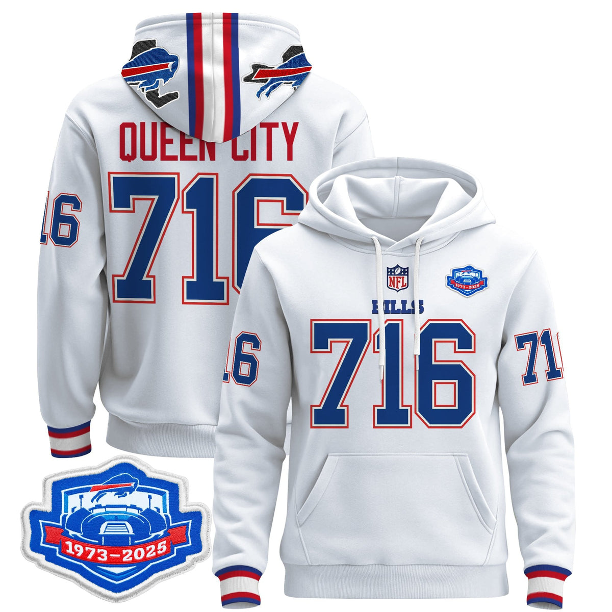 Men's Buffalo Bills 2025 Farewell Season Patch Pullover Hoodie - All Stitched