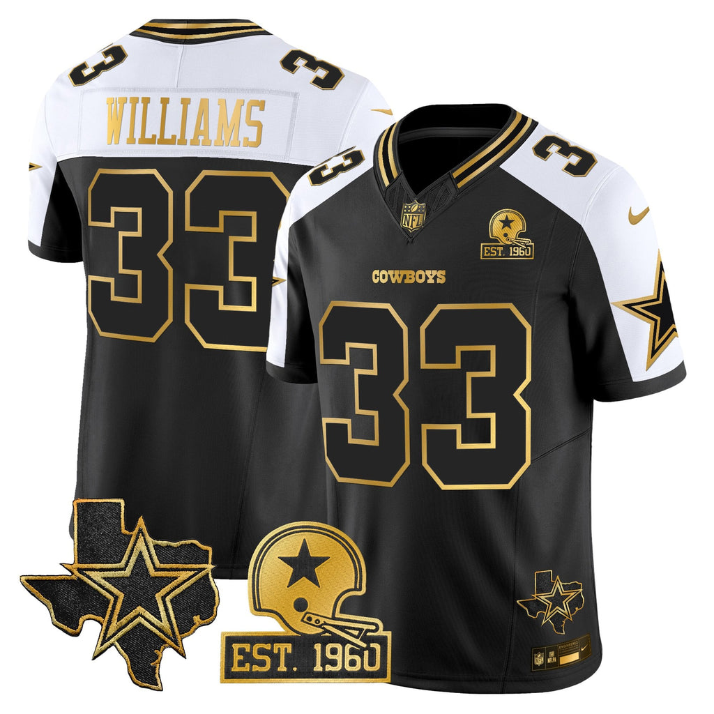 Men's Dallas Cowboys Est. 1960 & Texas Patch Gold Vapor Limited Jersey - All Stitched