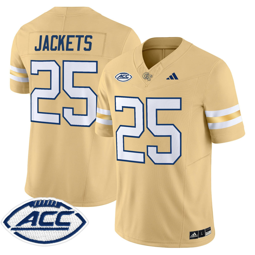 Men's Georgia Tech Yellow Jackets 2025 Vapor Limited Jersey - All stitched