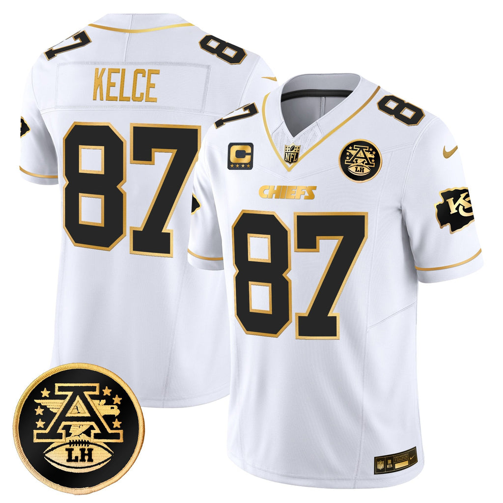 Men's Kansas City Chiefs 2025 Gold Vapor Limited Jersey - All Stitched