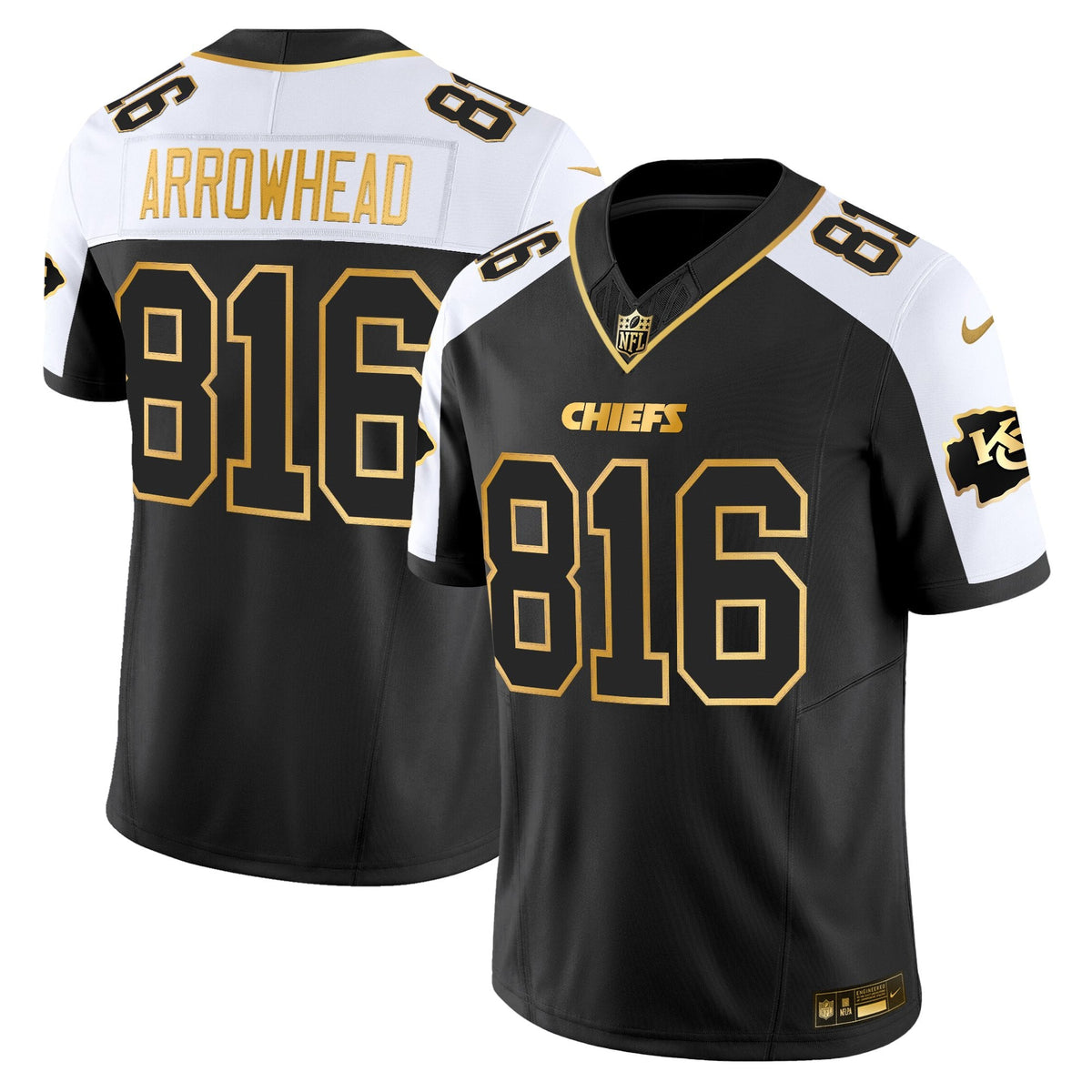 Men's Kansas City Chiefs 2025 Gold Vapor Limited Jersey - All Stitched