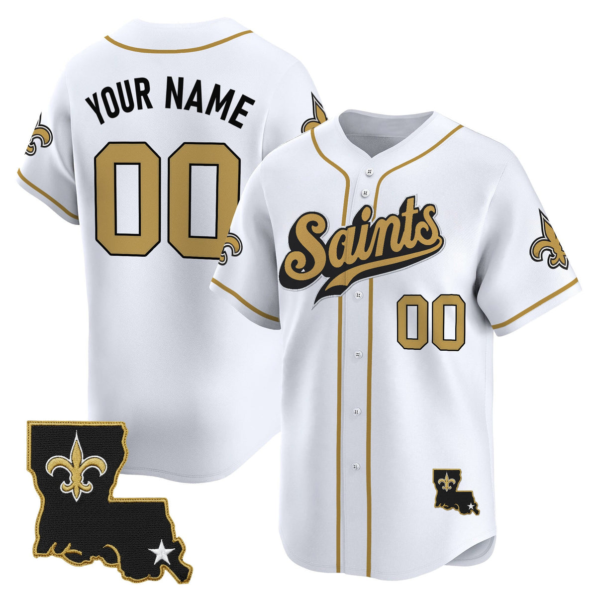 New Orleans Saints 2025 Vapor Baseball Custom Jersey - All Stitched