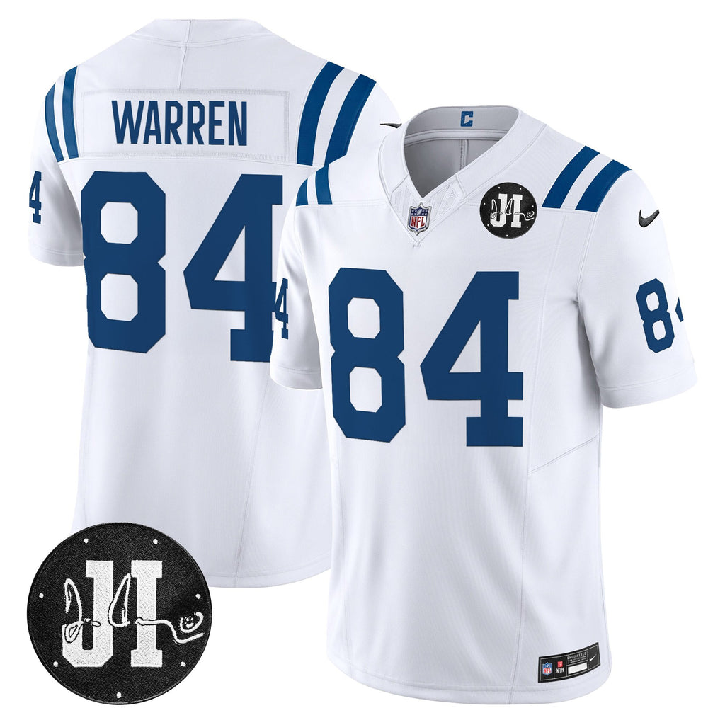Men's Indianapolis Colts 2025 Jim Irsay Patch Vapor Limited Jersey - All Stitched