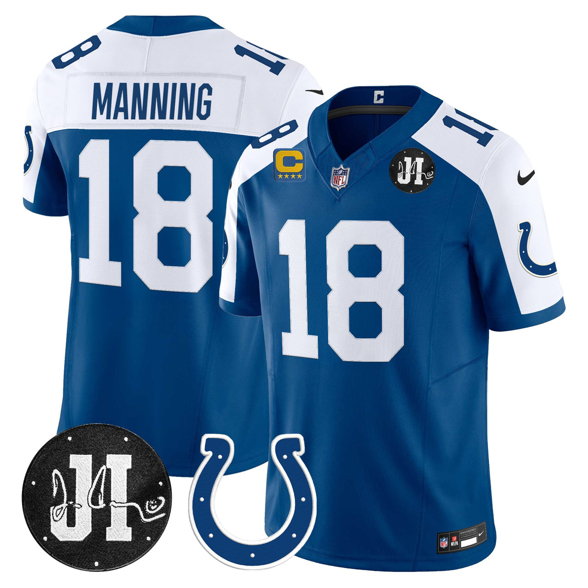Men's Indianapolis Colts 2025 Jim Irsay Patch Vapor Limited Jersey - All Stitched
