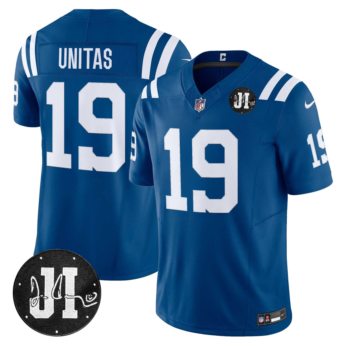 Men's Indianapolis Colts 2025 Jim Irsay Patch Vapor Limited Jersey - All Stitched