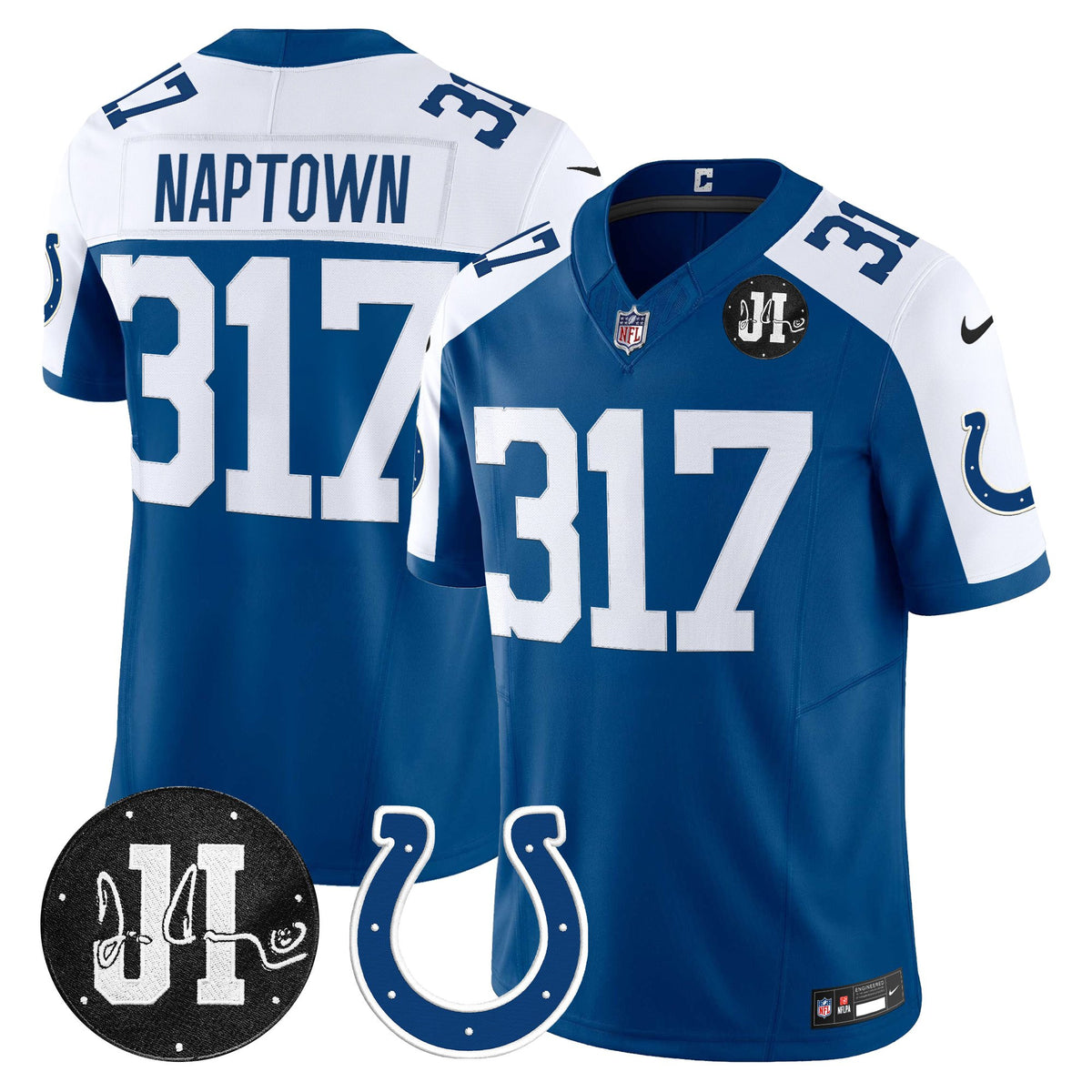 Men's Indianapolis Colts 2025 Jim Irsay Patch Vapor Limited Jersey - All Stitched
